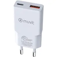 Muvit Slank 1 Qc 3.0 18w+usb C Usb-c Vægoplader 30w