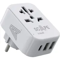 Scape Travel International Schuko Usb A/c Rejsevægoplader 15w