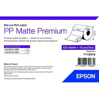 Epson Premium - Polypropylen (PP) - mat - permanent akryllisk klæbemiddel - 76 x 51 mm 9630 etikette(r) (18 rulle(r) x 535) boks - pressestempel skæreetikette