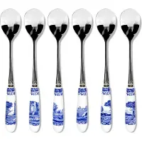 Spode Blue Italian teskeer 6-pak Keramik/Rustfrit stål