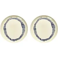 Serax Ottolenghi Feast tallerken L Ø26 cm 2-pak White stripes-blue