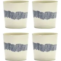 Serax Ottolenghi Feast kaffekop 25 cl 4-pak White stripes-blue