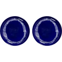 Serax Ottolenghi Feast tallerken M Ø22,5 cm 2-pak Dark blue stripes-white