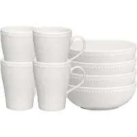 Scandi Living Dots morgenmadsskål 60 cl 4 stk. Cremehvid