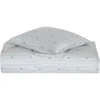 Nuuroo Junior sengetøj 100x140 cm - 100% økologisk bomuldssatin - Stribet med anker