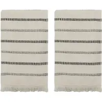Meraki True håndklæde 2 dele Off-White-sort, 50x100 cm