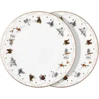 Wik & Walsøe Julemorgen Story tallerken 25 cm 2-pak Hvid/Multi