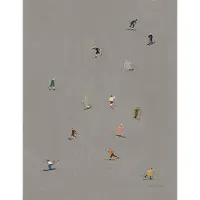 Fine Little Day Skiers plakat 40x50 cm Grå