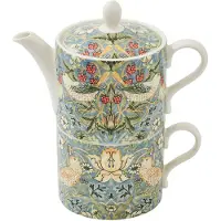 Spode Strawberry Thief tekande og tekop Multi