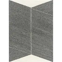 NJRD Rectangles uldtæppe naturhvid 200x300 cm