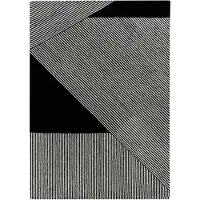 NJRD Stripes uldtæppe sort 200x300 cm