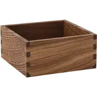 Scandi Living Carve opbevaringsæske 15 cm Mørkbejdset egetræ