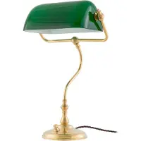 Karlskrona Lampfabrik Bankirlampa bordlampe Messing/Grøn
