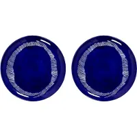 Serax Ottolenghi Feast tallerken L Ø26,5 cm 2-pak Dark blue stripes-white
