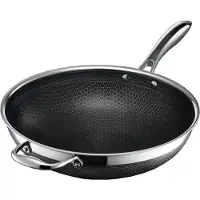 Hexclad wok hybrid Ø30 cm Rustfrit stål-sort
