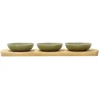 Villa Collection Shoku bambusbakke med 3 skåle Pure Green