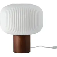 Scandi Living Fair bordlampe 34,5 cm Frostet glas/Mørkbejdset ask