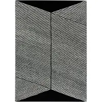 NJRD Rectangles uldtæppe sort 170x240 cm