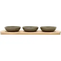 Villa Collection Shoku bambusbakke med 3 skåle Warm Brown
