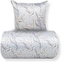 In Style Dobbelt sengetøj 200x220 cm - Satin - Lyseblåt vendbart blomster design