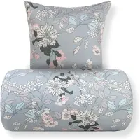 In Style Dobbelt sengetøj 240x220 cm - Microfiber - Støvet grønt blomstret print