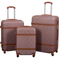 Borg Living Kuffertsæt - 3 stk. - Hardcase rejsekufferter - Retro rosa - Letvægts kufferter