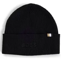 BOSS Hue med broderet logo i bomuld og ny uld
