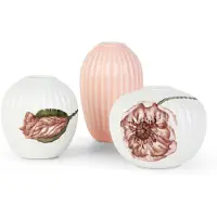 Kähler Hammershøi Poppy vase miniature 3 dele Hvid/Dekor
