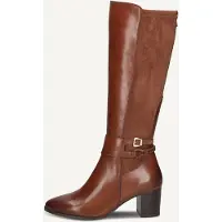 Caprice Boots, brown, made of Leather/synsthetik/textile with Block heel, Size 42