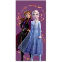 Frost håndklæde - 70x140 cm - 100% bomuld - Blødt badehåndklæde med Anna og Elsa