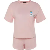 Trendyol Shorty lyserød / sort / hvid