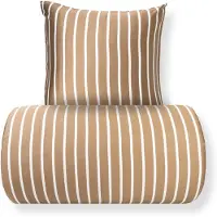Nature By Borg Bambus dobbelt sengetøj 200x200 cm - 100% bambus - Beige stribet