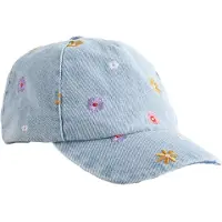 Next Hat blue denim / gul / lilla / lyserød