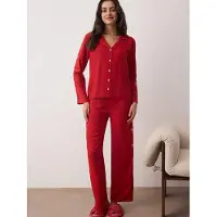 Trendyol Pyjamas burgunder / hvid