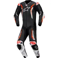 Alpinestars GP Tech V5 1-delt Sort/Hvid/Neon-rød 52