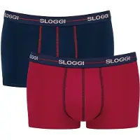 Sloggi Boksershorts 'Blue Start' natblå / rubinrød / hvid