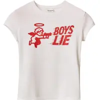 Desigual Shirts 'Boys Lie' rød / hvid