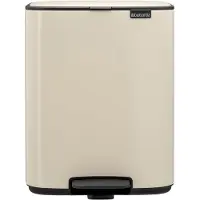 Brabantia Bo Pedal Bin, 12 L, Rektangulær, Stål, Beige, Pedal, 292 mm