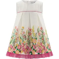 Happy girls Kjole creme / gul / grøn / fuchsia