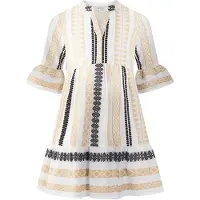 Happy girls Kjole beige / sort / hvid