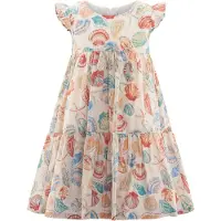 Happy girls Kjole creme / aqua / abrikos / koral