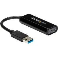 StarTech.com Startech USB 3.0 to VGA Adapter - Slim Design - 1920x1200 - Videoadapter - TAA-kompatibel - USB Type A han til HD-15 (VGA) hun - 19 cm - sort - for P