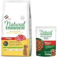 NATURAL TRAINER Adult Mini med okse og ris - Økonomipakke: 2 x 7 kg