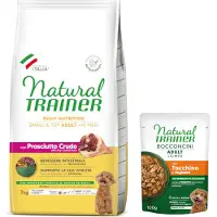 NATURAL TRAINER Økonomipakke! 2 x 7 kg / 3 x 2 kg Small & Toy - 2 x 7 kg Adult med skinke og ris
