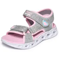 SKECHERS Sandaler m. Lys - Girls Heart - Silver/Pink - - 33 - Sandal