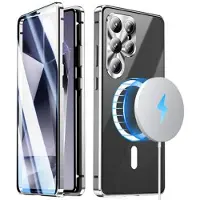 Mtp Products Samsung Galaxy S26 Ultra Magnetisk cover med skærmbeskyttelse af hærdet glas - MagSafe-kompatibel - Sølv