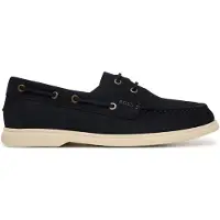 BOSS BOSStil mænd. 50563130 Navy-bådsko i kontrastfarvet ruskind (46), Fast, Blonder, Casual, Blå