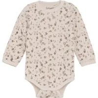 CeLaVi Body l/æ - Uld/Viskose - Marron m. Blomster - - 80 - Body L/Æ