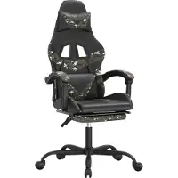 vidaXL gamingstol med fodstøtte kunstlæder sort og camouflage