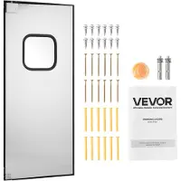 Vevor Trafiksvingdør, enkelt panel, passer til døråbning 91,4 x 213,4 cm, kommercielle svingdøre i rustfrit stål med beslag og tilbehør, ideel til privat brug, holdbar og nem at installere